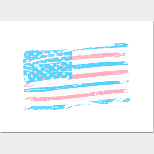 Transgender USA Vintage-Look Flag Design Posters and Art